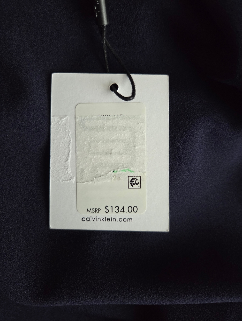 NWT Calvin Klein Navy Dress with White Trim and Bell Sleeves Size 8 - Picture 14 of 14